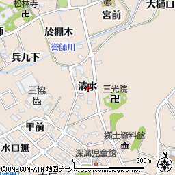 愛知県額田郡幸田町深溝清水周辺の地図
