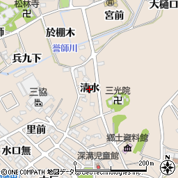 愛知県幸田町（額田郡）深溝（清水）周辺の地図