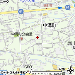静岡県島田市中溝町周辺の地図