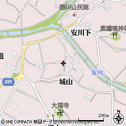 愛知県豊橋市石巻西川町城山周辺の地図
