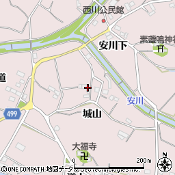 愛知県豊橋市石巻西川町（城山）周辺の地図