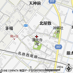 愛知県西尾市鎌谷町中屋敷周辺の地図