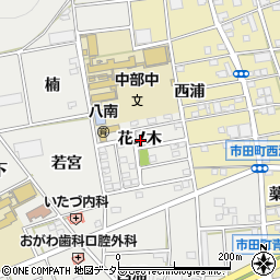 愛知県豊川市野口町花ノ木周辺の地図