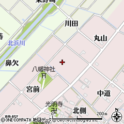 愛知県西尾市針曽根町宮後周辺の地図
