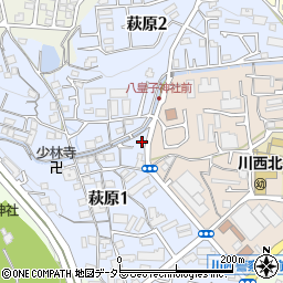 鶏笑 川西店周辺の地図