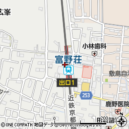 京都府城陽市枇杷庄（鹿背田）周辺の地図