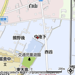 愛知県武豊町（知多郡）東大高（中池下）周辺の地図