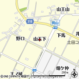 愛知県西尾市吉良町岡山（山王下）周辺の地図