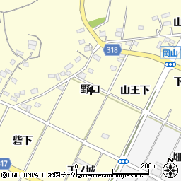 愛知県西尾市吉良町岡山野口周辺の地図