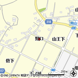 愛知県西尾市吉良町岡山（野口）周辺の地図