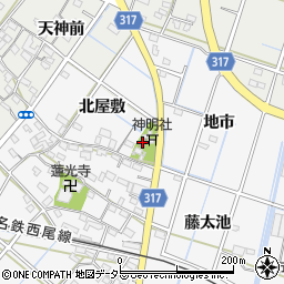 鎌谷町公民館周辺の地図