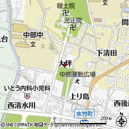 愛知県蒲郡市水竹町（大坪）周辺の地図