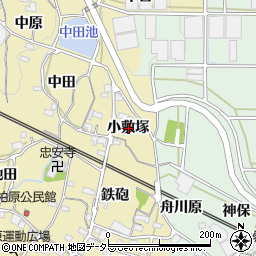 愛知県蒲郡市柏原町（小敷塚）周辺の地図