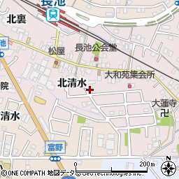 京都府城陽市長池北清水周辺の地図