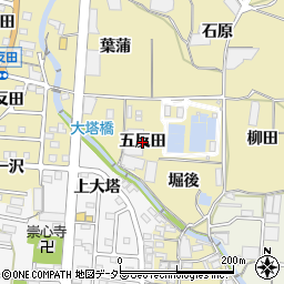 愛知県蒲郡市清田町（五反田）周辺の地図