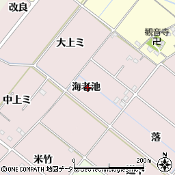 愛知県西尾市針曽根町海老池周辺の地図