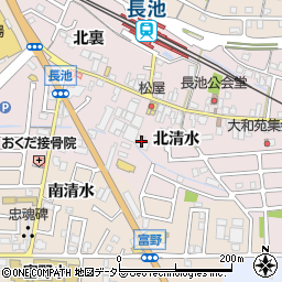 京都府城陽市長池北清水55周辺の地図