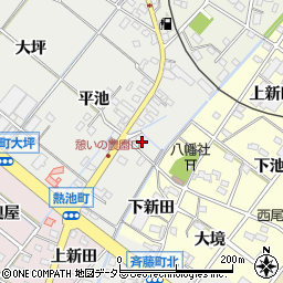 愛知県西尾市菱池町新田周辺の地図