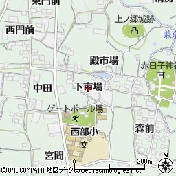 愛知県蒲郡市神ノ郷町下市場周辺の地図