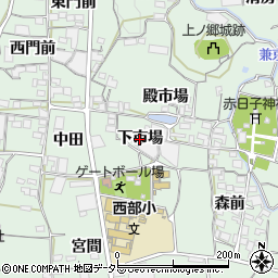 愛知県蒲郡市神ノ郷町（下市場）周辺の地図