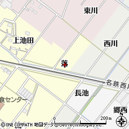愛知県西尾市須脇町落周辺の地図