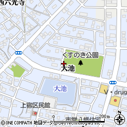 愛知県豊川市八幡町大池周辺の地図
