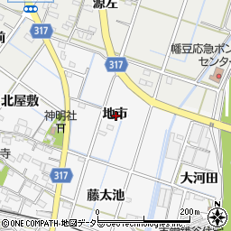 愛知県西尾市鎌谷町地市周辺の地図