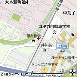愛知県豊川市麻生田町野中周辺の地図