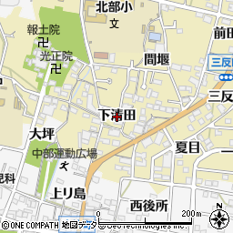 愛知県蒲郡市清田町（下清田）周辺の地図