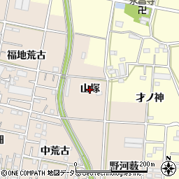 愛知県豊川市三蔵子町（山塚）周辺の地図