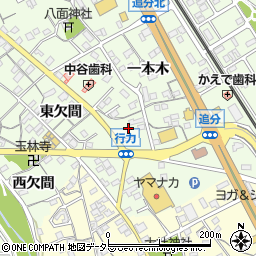 愛知県豊川市御油町行力周辺の地図