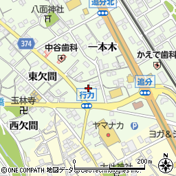 愛知県豊川市御油町（行力）周辺の地図
