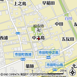愛知県豊川市市田町中之島周辺の地図