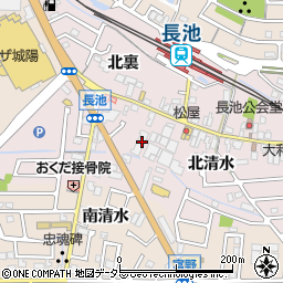 京都府城陽市長池北清水53周辺の地図