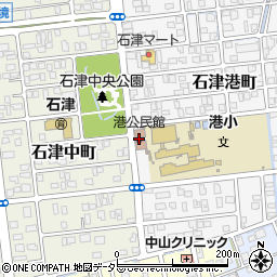 焼津市役所　港公民館周辺の地図