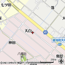 愛知県西尾市熱池町天白周辺の地図