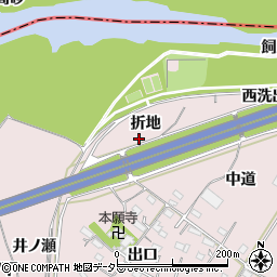 愛知県豊橋市賀茂町折地周辺の地図