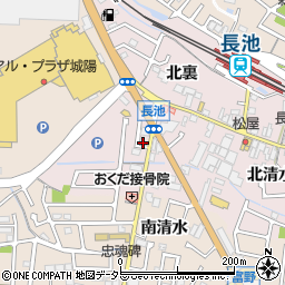 京都府城陽市長池北清水48周辺の地図