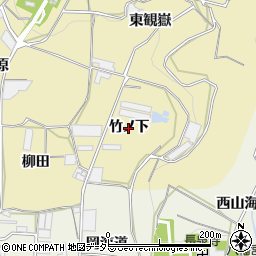 愛知県蒲郡市清田町（竹ノ下）周辺の地図
