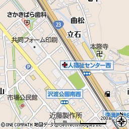 愛知県幸田町（額田郡）深溝（沢渡）周辺の地図