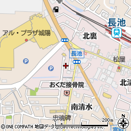 京都府城陽市長池北清水47周辺の地図