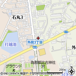 大阪府箕面市外院3丁目13周辺の地図