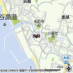 愛知県常滑市大谷奥條周辺の地図