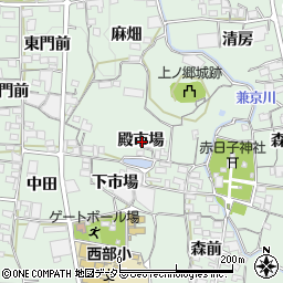 愛知県蒲郡市神ノ郷町殿市場周辺の地図