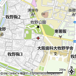 大阪府枚方市牧野阪2丁目22周辺の地図