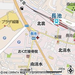 京都府城陽市長池北清水50周辺の地図