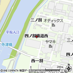 愛知県西尾市寺津町四ノ割横道西周辺の地図