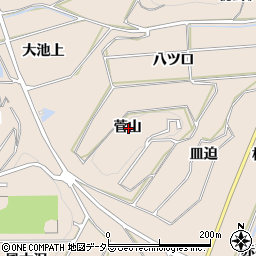 愛知県額田郡幸田町深溝菅山周辺の地図