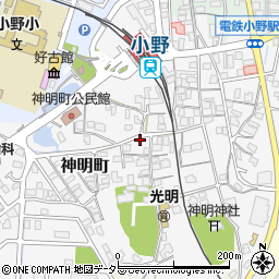 兵庫県小野市神明町274-6周辺の地図