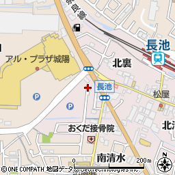 京都府城陽市長池北清水34周辺の地図